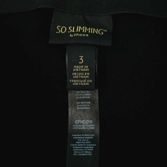 Chico's 3 Size XL Black So Slimming Harper Pull On Stretch Waist Knit Leggings - Picture 3 of 7